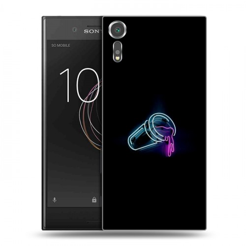 Дизайнерский пластиковый чехол для Sony Xperia XZs Минимализм на черном