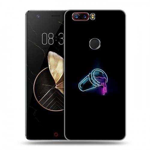 Дизайнерский пластиковый чехол для ZTE Nubia Z17 Минимализм на черном