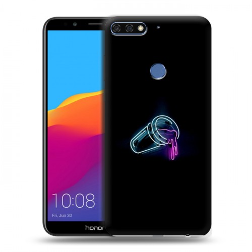 Дизайнерский пластиковый чехол для Huawei Honor 7C Pro Минимализм на черном