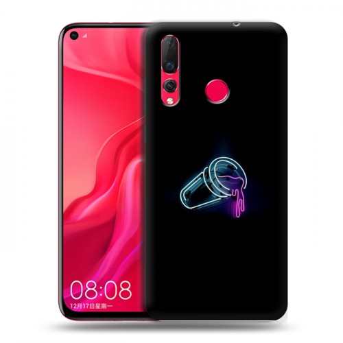 Дизайнерский пластиковый чехол для Huawei Nova 4 Минимализм на черном