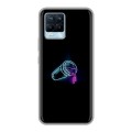 Дизайнерский силиконовый чехол для Realme 8 Минимализм на черном