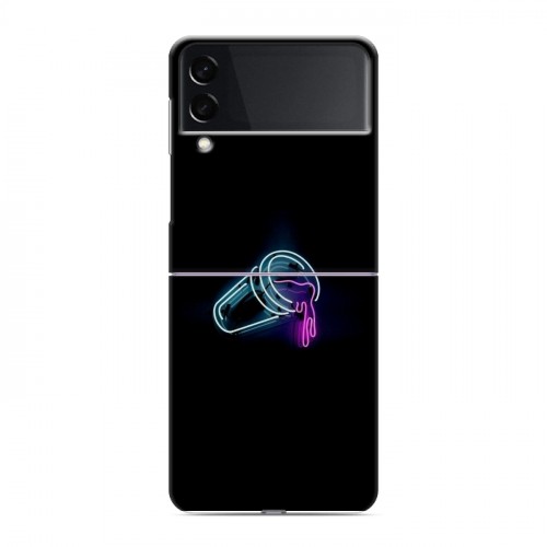Дизайнерский пластиковый чехол для Samsung Galaxy Z Flip 3 Минимализм на черном