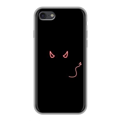 Дизайнерский силиконовый чехол для Iphone 7 Минимализм на черном