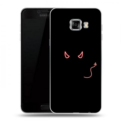 Дизайнерский пластиковый чехол для Samsung Galaxy C5 Минимализм на черном