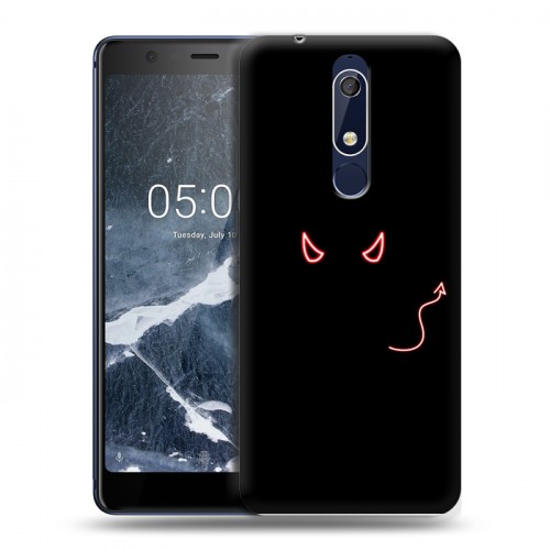 Дизайнерский пластиковый чехол для Nokia 5.1 Минимализм на черном