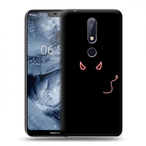 Дизайнерский пластиковый чехол для Nokia 6.1 Plus Минимализм на черном