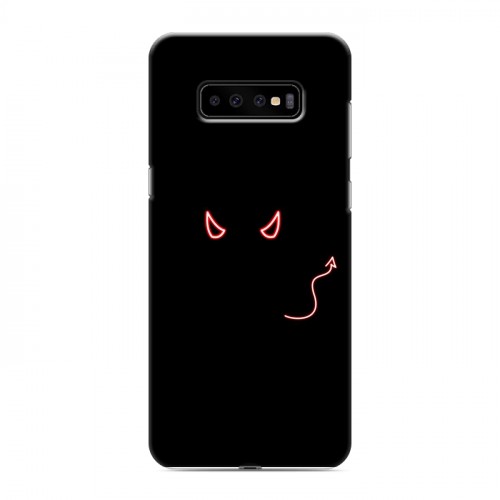Дизайнерский пластиковый чехол для Samsung Galaxy S10 Plus Минимализм на черном