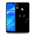 Дизайнерский пластиковый чехол для Huawei Y6 (2019) Минимализм на черном