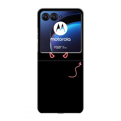Дизайнерский пластиковый чехол для Motorola Razr 40 Ultra Минимализм на черном