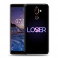 Дизайнерский пластиковый чехол для Nokia 7 Plus Минимализм на черном