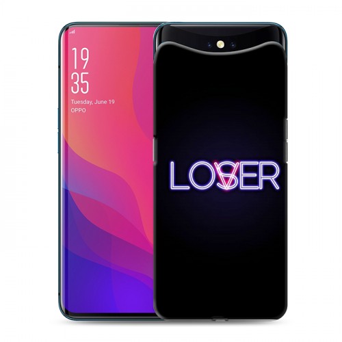 Дизайнерский силиконовый чехол для OPPO Find X Минимализм на черном