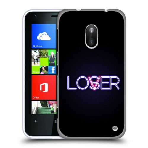 Дизайнерский пластиковый чехол для Nokia Lumia 620 Минимализм на черном