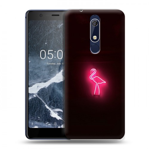 Дизайнерский пластиковый чехол для Nokia 5.1 Минимализм на черном