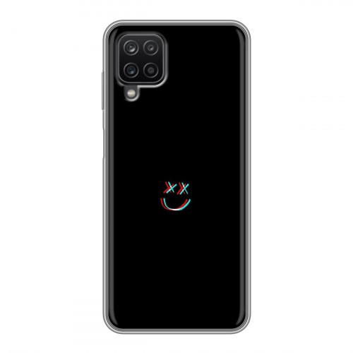 Дизайнерский силиконовый с усиленными углами чехол для Samsung Galaxy A12 Минимализм на черном