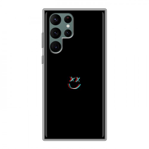 Дизайнерский пластиковый чехол для Samsung Galaxy S22 Ultra Минимализм на черном