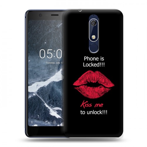 Дизайнерский пластиковый чехол для Nokia 5.1 Минимализм на черном