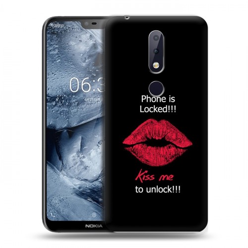 Дизайнерский пластиковый чехол для Nokia 6.1 Plus Минимализм на черном