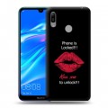 Дизайнерский пластиковый чехол для Huawei Y6 (2019) Минимализм на черном