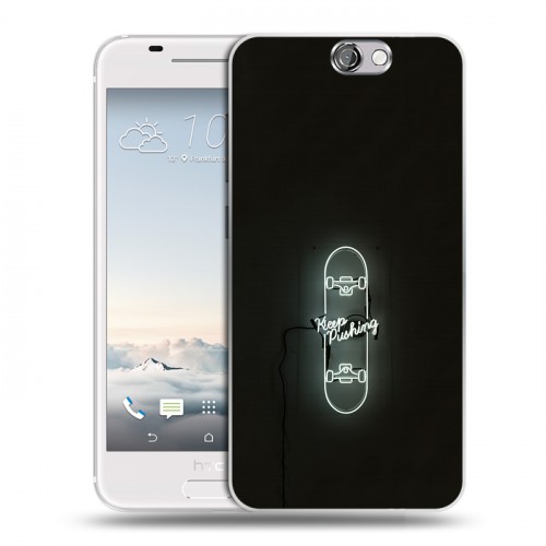 Дизайнерский пластиковый чехол для HTC One A9 Минимализм на черном