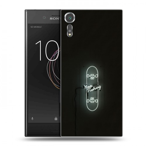 Дизайнерский пластиковый чехол для Sony Xperia XZs Минимализм на черном