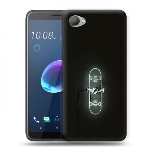 Дизайнерский пластиковый чехол для HTC Desire 12 Минимализм на черном