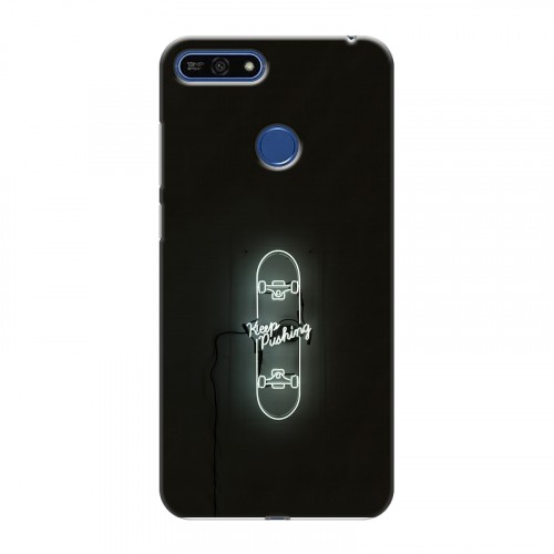 Дизайнерский силиконовый чехол для Huawei Honor 7A Pro Минимализм на черном