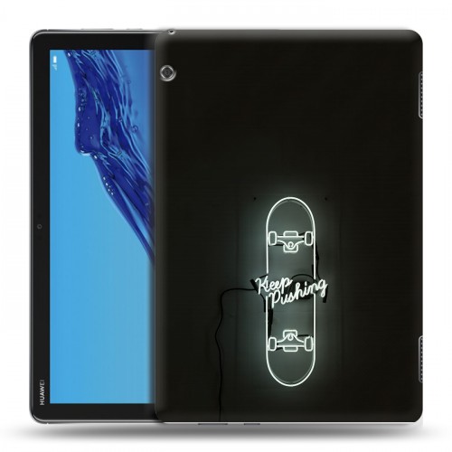 Дизайнерский силиконовый чехол для Huawei MediaPad T5 Минимализм на черном