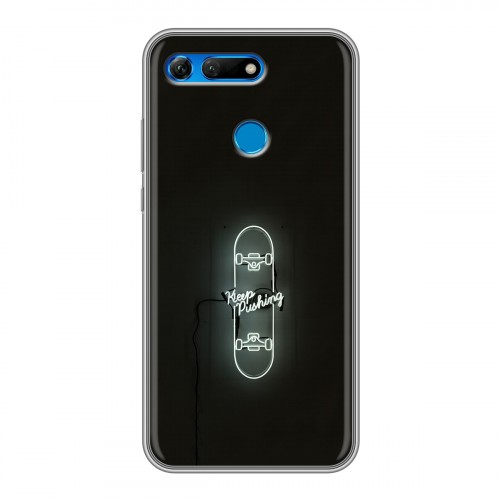 Дизайнерский силиконовый чехол для Huawei Honor View 20 Минимализм на черном