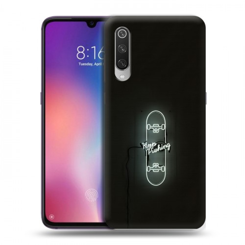 Дизайнерский силиконовый с усиленными углами чехол для Xiaomi Mi9 Минимализм на черном