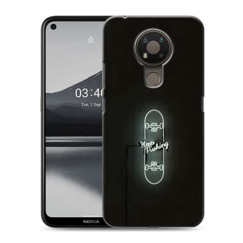 Дизайнерский пластиковый чехол для Nokia 3.4 Минимализм на черном