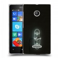 Дизайнерский пластиковый чехол для Microsoft Lumia 435 Минимализм на черном