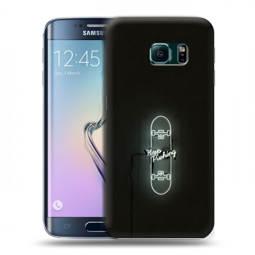 Дизайнерский пластиковый чехол для Samsung Galaxy S6 Edge Минимализм на черном