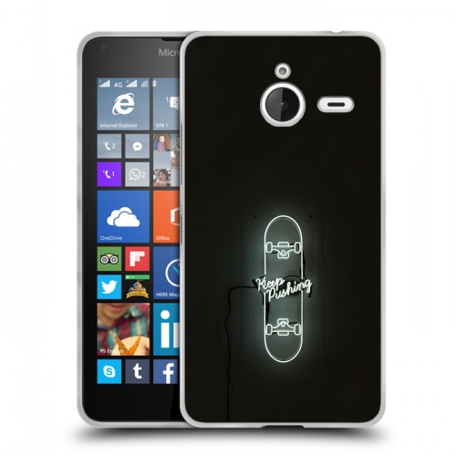Дизайнерский пластиковый чехол для Microsoft Lumia 640 XL Минимализм на черном