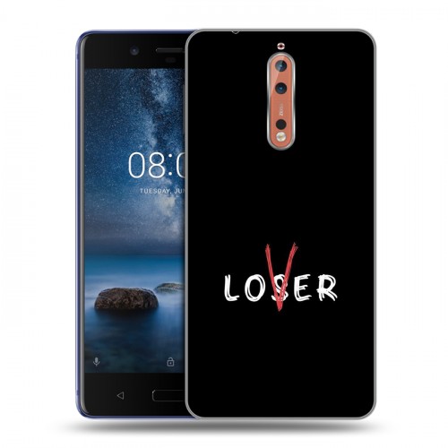 Дизайнерский пластиковый чехол для Nokia 8 Минимализм на черном