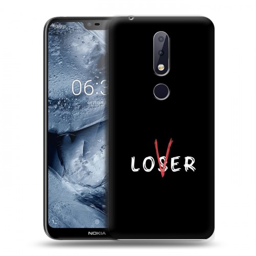 Дизайнерский пластиковый чехол для Nokia 6.1 Plus Минимализм на черном