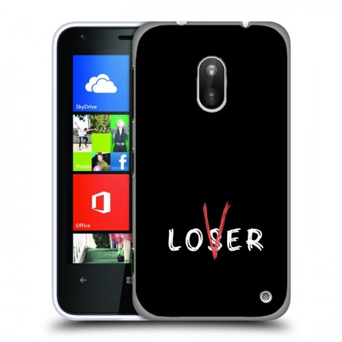 Дизайнерский пластиковый чехол для Nokia Lumia 620 Минимализм на черном