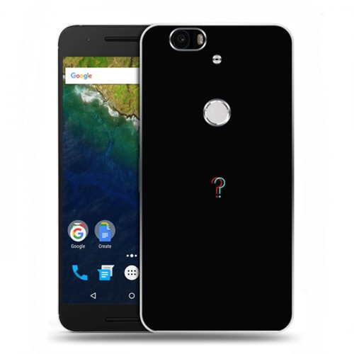 Дизайнерский силиконовый чехол для Google Huawei Nexus 6P Минимализм на черном