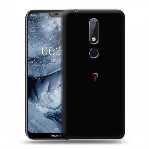 Дизайнерский пластиковый чехол для Nokia 6.1 Plus Минимализм на черном