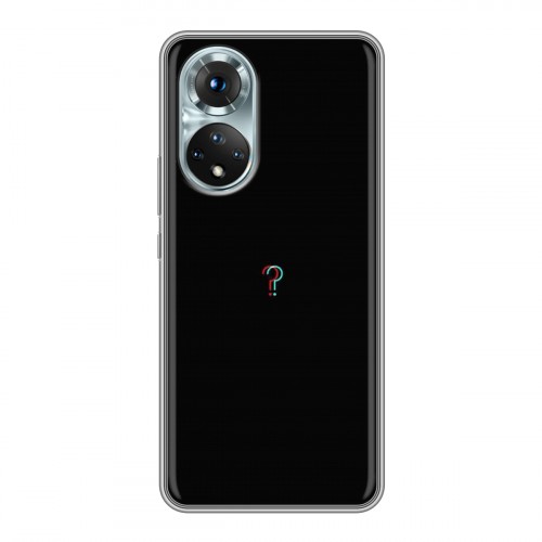 Дизайнерский силиконовый с усиленными углами чехол для Huawei Honor 50 Минимализм на черном