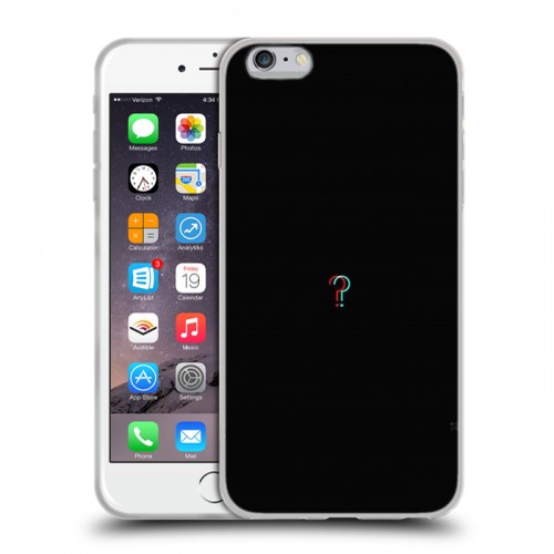 Дизайнерский силиконовый чехол для Iphone 6 Plus/6s Plus Минимализм на черном