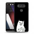 Дизайнерский пластиковый чехол для LG V20 Минимализм на черном