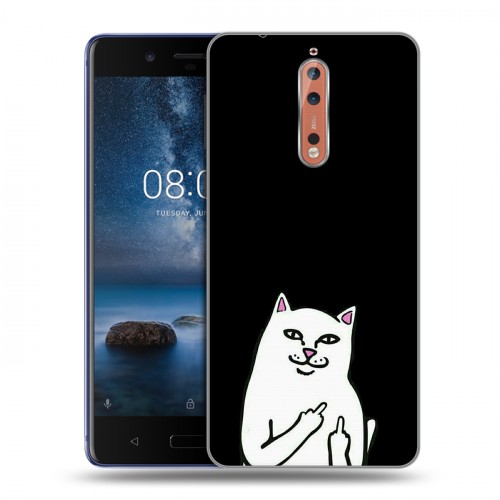 Дизайнерский пластиковый чехол для Nokia 8 Минимализм на черном