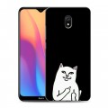 Дизайнерский силиконовый с усиленными углами чехол для Xiaomi RedMi 8A Минимализм на черном