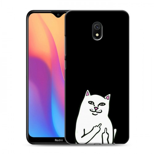 Дизайнерский силиконовый с усиленными углами чехол для Xiaomi RedMi 8A Минимализм на черном