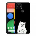 Дизайнерский пластиковый чехол для Google Pixel 5 Минимализм на черном