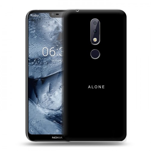 Дизайнерский пластиковый чехол для Nokia 6.1 Plus Минимализм на черном