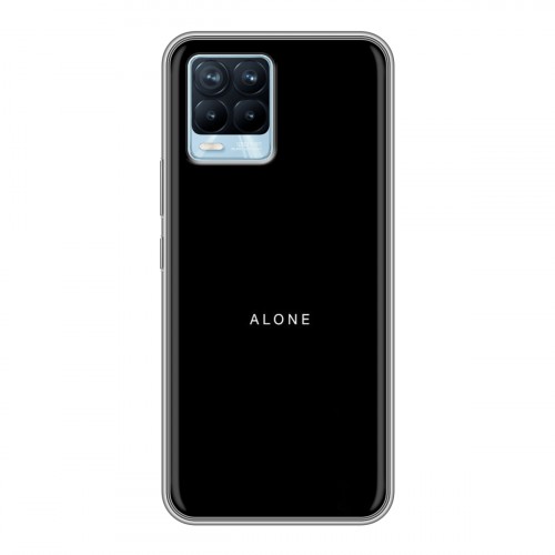 Дизайнерский силиконовый чехол для Realme 8 Минимализм на черном