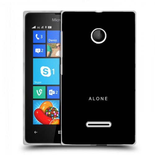 Дизайнерский пластиковый чехол для Microsoft Lumia 435 Минимализм на черном