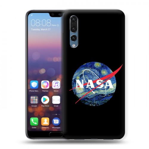 Дизайнерский силиконовый с усиленными углами чехол для Huawei P20 Pro NASA