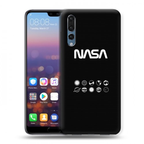 Дизайнерский силиконовый с усиленными углами чехол для Huawei P20 Pro NASA